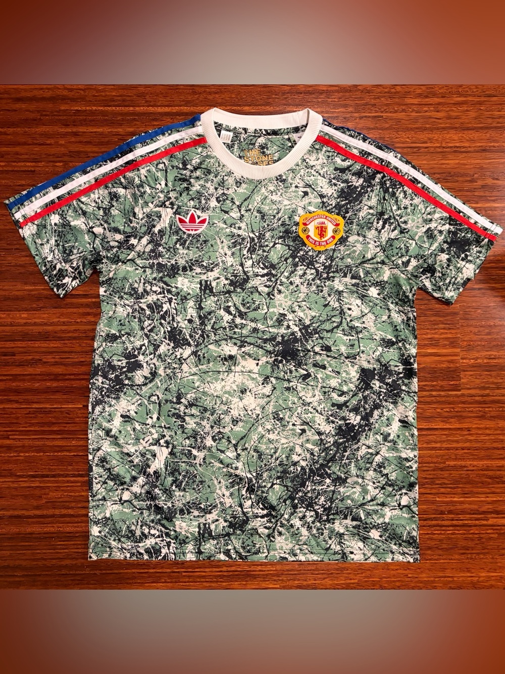 Manchester United Stone Roses Football Shirt Soccer Icon Jersey Adidas Medium